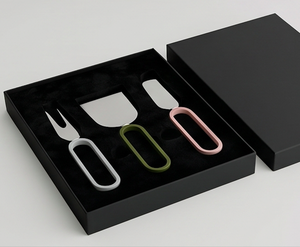 Modern Stainless Steel <b>Cheese</b> <b>Knife</b> <b>Set</b> With Plastic Handles 3 Colors Dishwasher Safe Ideal For Kitchen Use And Hotel Use - Product Image 4