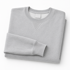 Sweat-shirt à col rond ample et oversize en coton gris épais pour homme, personnalisable avec logo - Product Image 6