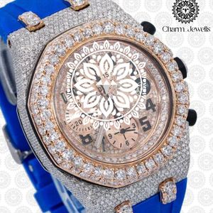 Reloj Mecánico de Lujo para Hombre Charm_Jewells, Caja de Acero Inoxidable de 40 mm, Esfera de Cristal, Correa de Acero Inoxidable Azul, Cronógrafo, 10 Bar - Product Image 3