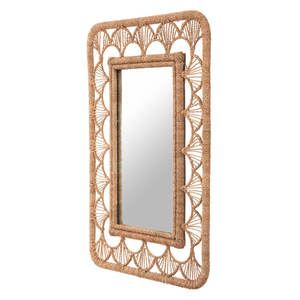 Espejo de pared de ratán rectangular decoración Bohemia tejida a mano - Product Image 2