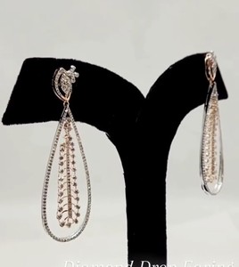 Pendientes de Diamantes Naturales de Corte Brillante de Alta Calidad, 2.70 Ct, Oro de 14 Quilates, Certificados por IGI, Chapados en Rodio, para Mujer, Boda - Product Image 5