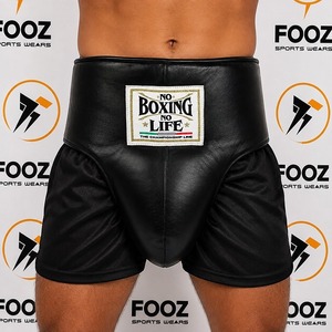 Boxing Training Shorts <b>Pink</b> Black Design with Reinforced Groin Protection for Sparring Fighting Practice and Competition - Product Image 2