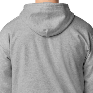 Sudadera con capucha completa con cremallera para adulto, gris deportivo, personalizable, de forro polar, informal, atlética, con cremallera, al por mayor - Product Image 4