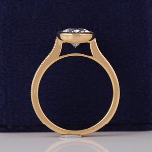 Anillo de Compromiso con Diamante Cultivado en Laboratorio de Corte Ovalado, Oro Amarillo de 14K, Color E/F, Claridad VS-VVS, Estilo de Lujo, Certificado IGI, para Mujer - Product Image 6