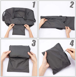 Sac de sport en denim résistant à l'eau, pliable, pour hommes et femmes, léger, avec poche intérieure en polyester, capacité 30-40L, réglable - Product Image 6