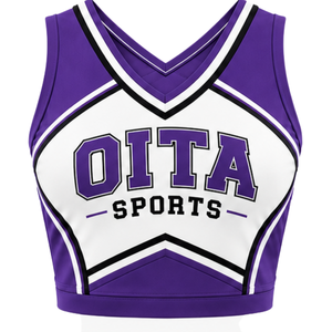 Ensemble d'uniforme de cheerleading violet : Crop top et jupe plissée pour compétition de danse d'équipe, tenue de performance sportive - Product Image 3