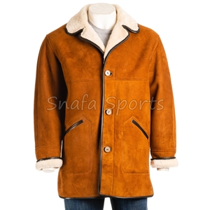 Veste en cuir pour homme, nouvelle production, très demandée, en fourrure de mouton et sherpa, pour l'hiver, en vente en gros. - Product Image 6
