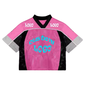 Wholesale Custom Logo Mesh Streetwear Soccer Jersey Sublimation Sport Tee <b>Shirt</b> Men Cropped Mesh Football <b>Shirt</b> Boxy T <b>Shirt</b> - Product Image 3