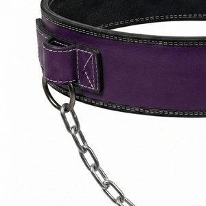 Ceinture de musculation en cuir de vachette véritable avec logo personnalisé, respirante, antidérapante, élastique et épaisse pour la salle de sport - Product Image 3