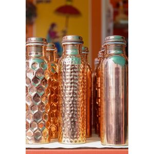 Contemporary Pure Copper Water Flask Leak Proof Handmade Drinking Bottle for Sustainable Healthy Lifestyle - Product Image 5
