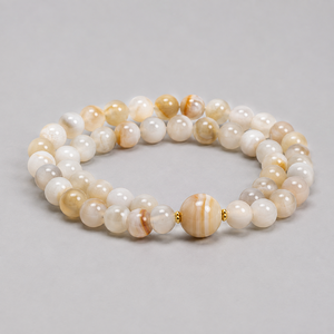 Ensemble de bracelets de prière en onyx poli naturel, faits à la main, avec perles de pierres précieuses, vente en gros, logo personnalisé, bijoux de méditation - Product Image 1