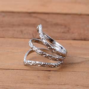 SHYAM JEWELRS Traditional <b>Indian</b> Sterling Silver Toe <b>Ring</b> (Bichiya Adjustable Floral Textured Thumb <b>Ring</b>) Luxury Unisex Splint - Product Image 3