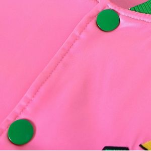 AKA Satin Bomber <b>Jacket</b> <b>Pink</b> Green Unisex Varsity Style Lightweight Outerwear Fashion <b>Jacket</b> Sorority Apparel Collection - Product Image 3