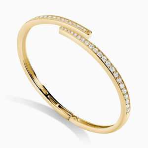Bracelet manchette en argent sterling 925 avec zircone cubique taille brillant, design à espace négatif, pour femme, usage quotidien et bureau - Product Image 4