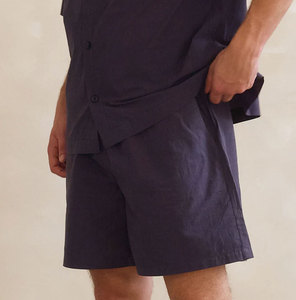 Shorts Bermuda Homme Grande Taille Couleur Unie avec Cordon de Serrage Style Décontracté Tissé Taille Mi-Haute - Product Image 4