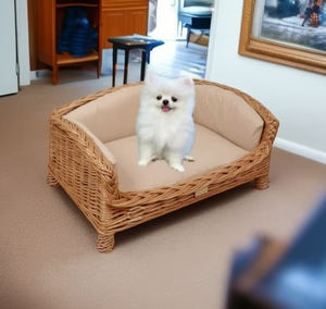 Classic Bamboo Dog Bed Rectangle Solid Color Comfortable Eco-Friendly Durable <b>Pet</b> <b>Sofa</b> Indoor Living Room Use - Product Image 3