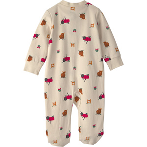 Mono de bebé con estampado adorable, cierre de cremallera y apliques en los pies, transpirable, ecológico, unisex, para todas las estaciones. - Product Image 2