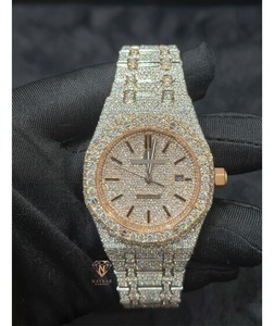 Montre de luxe à quartz en moissanite avec bracelet en acier inoxydable et cadran en verre, édition limitée pour hommes - Product Image 5