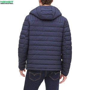 Contrast Zipper Trim Sports Puffer <b>Jacket</b> <b>Men</b> Activewear Gym Training <b>Running</b> Hooded Warm Quilted Outwear Pack - Product Image 6