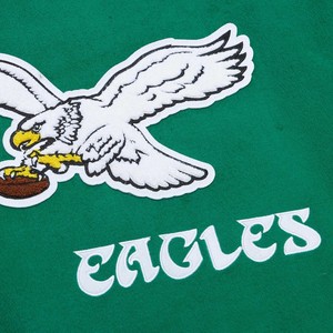 Veste universitaire verte personnalisée en laine avec manches en cuir, logo d'équipe brodé, boutons-pression, veste de baseball Letterman, fabricant en gros - Product Image 6