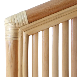 Cabeceros de cama tamaño King de diseño rústico hecho a mano, cabecero montado en la pared, hecho de ratán sostenible por artesanos vietnamitas. - Product Image 2