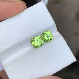 Par de Gemas Sueltas de Peridoto Natural, Corte de Precisión, Color Verde, Piedra de Joyería Premium - Product Image 3