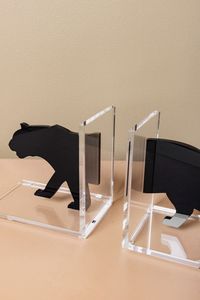 Clear <b>Acrylic</b> Bookend Organizer For Minimalist Home Decoration And Stylish Office Bookshelf Display Solution - Product Image 2