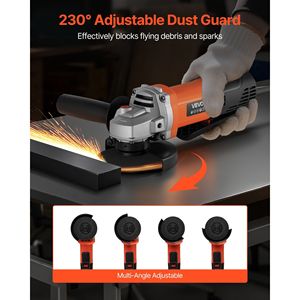 Meuleuse d'angle électrique haute vitesse 4-1/2 pouces, 8 ampères, 12000 tr/min, 230 degrés réglables, outil électrique filaire - Product Image 4