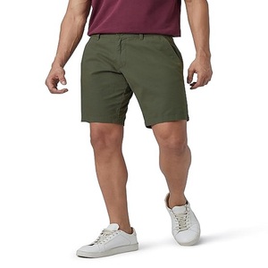 Pantalones Cortos Bermuda para Hombre, Color Verde Oliva, Cintura Media, Cierre con Cordón, Color Sólido, Casuales, de Algodón Oxford, con Bolsillos, Secado Rápido, Tie Dye - Product Image 1