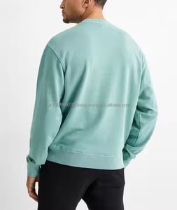 Venta al por mayor de los hombres de gran tamaño 100% algodón polar sudadera impresa de punto pulóver Top con cuello redondo Terry Fabric Gym Hoodie - Product Image 4