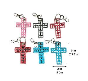 Porte-clés en cuir de vache véritable fait main par des designers 2026, motif tissé, porte-clés religieux, breloque pour sac, vente en gros, cadeaux en vrac - Product Image 2