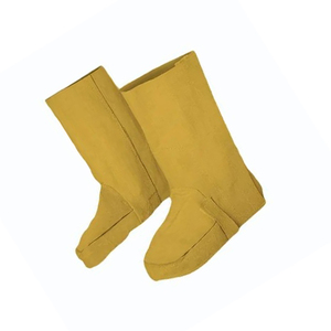 Protège-chaussures de soudage en cuir de vachette, résistants au feu, couvre-bottes de protection, protège-jambes pour travaux de soudage - Product Image 6