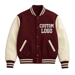 Chaqueta Varsity de Invierno Gruesa con Estampado Personalizado al por Mayor, Forro de Lana 100%, Transpirable, Resistente al Viento, Diseño Vintage Unisex - Product Image 1