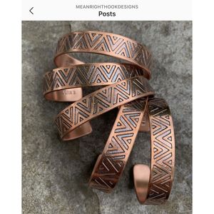 Bracelet artisanal en cuivre avec cristaux, élégance et style uniques, accessoire de mode - Product Image 5