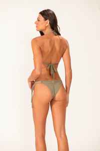 Olive Macrame Rope Halter <b>Bikini</b> <b>Set</b> Sage Textured Corded Wrap Two Piece Sedona Hand Braided Halter & Cheeky Tie Side <b>Set</b> - Product Image 3
