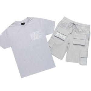 Conjunto Deportivo de Camiseta y Pantalones Cortos para Hombre, para Entrenamiento Informal, Dos Piezas, para Gimnasio, Fitness, Ejercicio, Cómodo para Uso Diario - Product Image 1