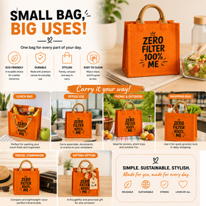 AMANI <b>Custom</b> Printed Small Orange Jute Eco-Friendly <b>Foldable</b> Mini Tote <b>Bag</b> Reusable <b>Shopping</b> Travel Packaging Wholesale - Product Image 3