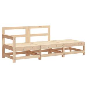 Ensemble de salon de jardin en bois naturel beige, collection de meubles d'extérieur en bois de pin massif et contreplaqué - Product Image 4