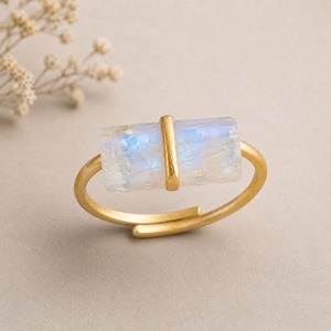 Herkimer Diamond <b>Adjustable</b> <b>Ring</b> Rectangle 6x12 mm Natural Rough Jewelry Minimal Gold Band Bezel Silver Gold Rose Gold - Product Image 6