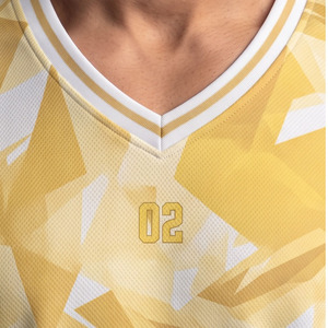 Maillot de basket pour homme avec col en V, maillot de basket sans manches respirant pour homme, maillot de basket pour homme en sublimation - Product Image 4