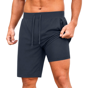 Custom Men's 2 in 1 Compression <b>Running</b> <b>Shorts</b> Quick Dry Gym Fitness Training Athletic Sports <b>Shorts</b> <b>with</b> <b>Phone</b> <b>Pocket</b> - Product Image 4