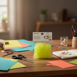 Ilan Goma Manualidades Giallo Fluorescente 300 Pezzi per Lavori Artigianali - Product Image 2