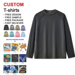 T-shirt Homme JDVIP Vintage Rétro Effet Vieilli Manches Longues 270gsm Imprimé Carreaux Couleur Délavée Style Urbain - Product Image 1
