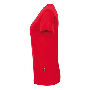 Camiseta de Manga Corta para Mujer, Cuello en V, Color Rosa Claro, Tejido de Verano, Ecológica, Anti-Pilling, Transpirable, de Algodón Comprimido, Informal - Product Image 6