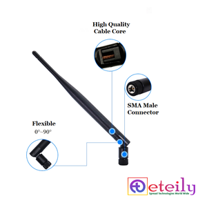 Antenne ETEILY ET-8685R-SMMO à gain élevé 868 MHz 5 dBi en caoutchouc avec connecteur mâle mobile à faible perte pour applications externes - Product Image 3