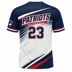 T-shirt de baseball Victory, impression par sublimation, 100 % polyester, séchage rapide, col rond sportif, manches courtes, unisexe, coupe classique - Product Image 2