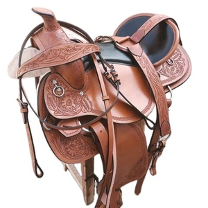 Ensemble de sellerie pour cheval de haute qualité, en cuir véritable souple, 10 et 18 pouces, style Western Pleasure Trail, couleur personnalisée, avec logo personnalisé - Product Image 1