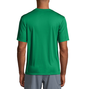 Camiseta de Manga Corta para Hombre, Color Verde Sólido, Cuello Redondo, Corte Regular, Secado Rápido, Tejido de Poliéster, Ropa Casual - Product Image 2
