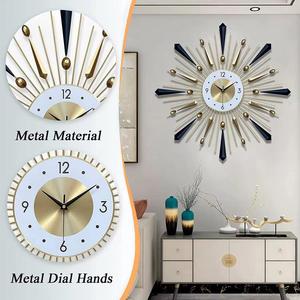 Horloge murale élégante en métal tourbillon avec horloges murales en fer Horloge murale en verre en métal 3D avec diamant en cristal unique - Product Image 1