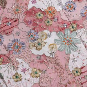 Premium position print with embroidery fabric is a modern textile designed for stylish fashion and <b>garment</b> collections This fabr - Product Image 3
